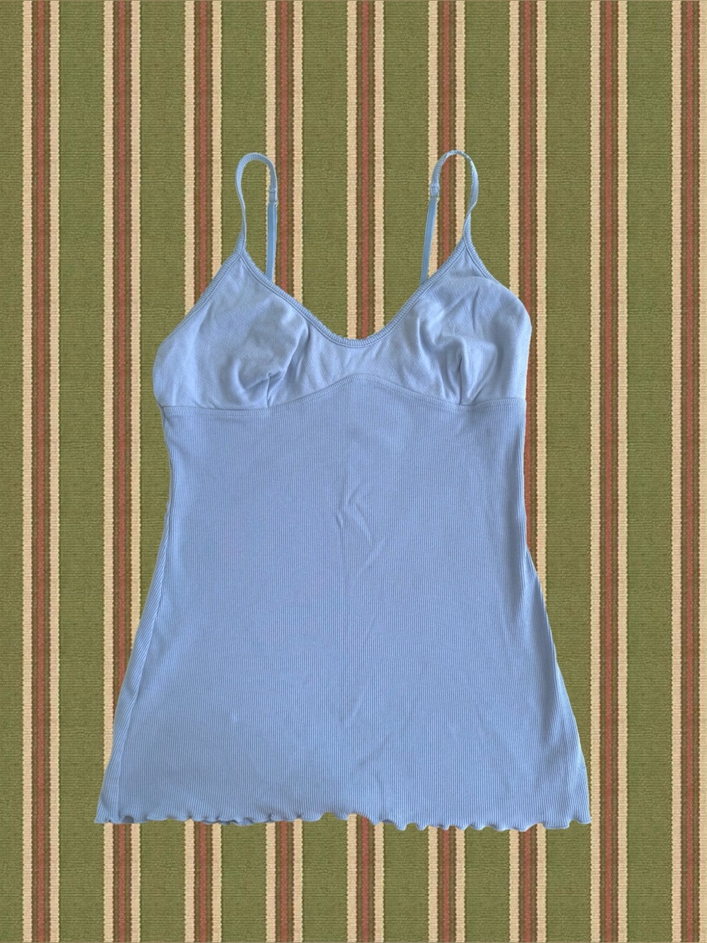 Free People Light Blue Ribbed Cami Tank